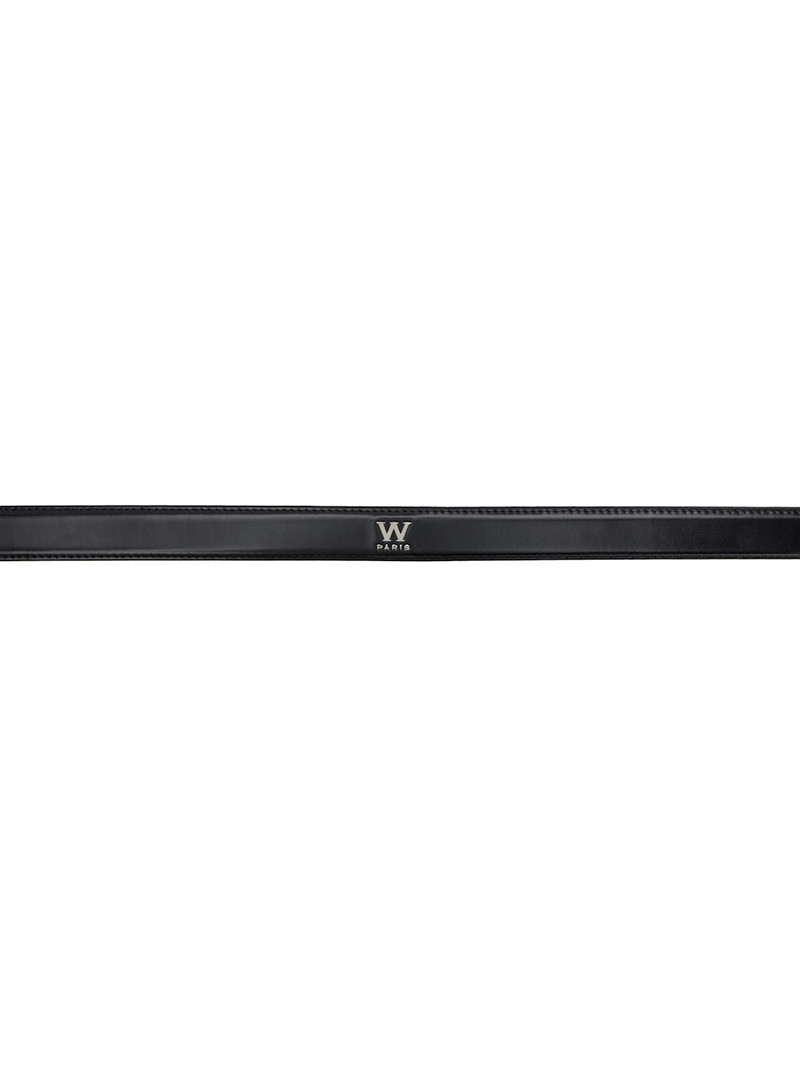 Wooyoungmi Black Logo Leather Belt outlook
