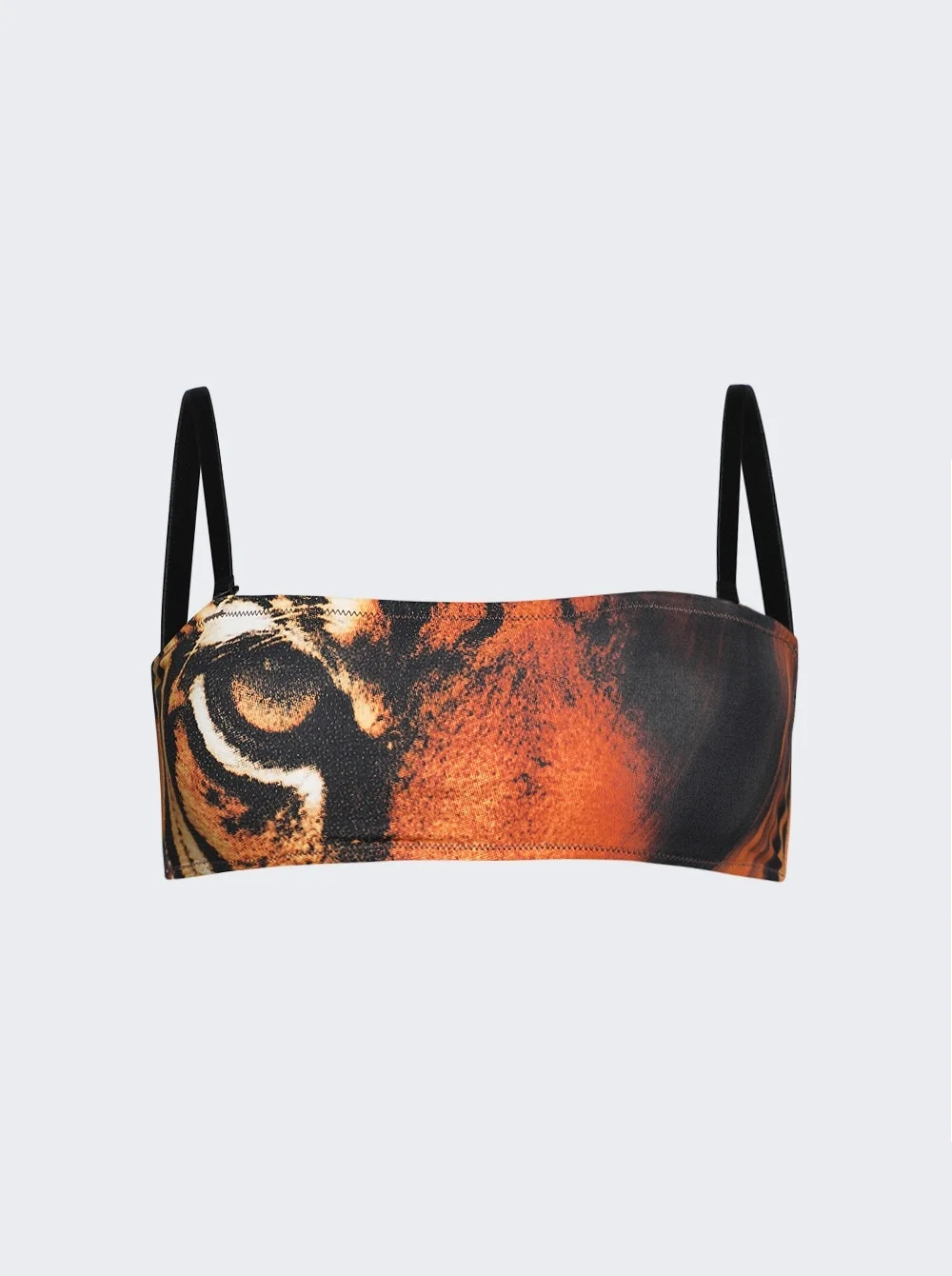 X Roberto Cavalli Micro Bandeau Bikini Top Tiger Face Print - 1