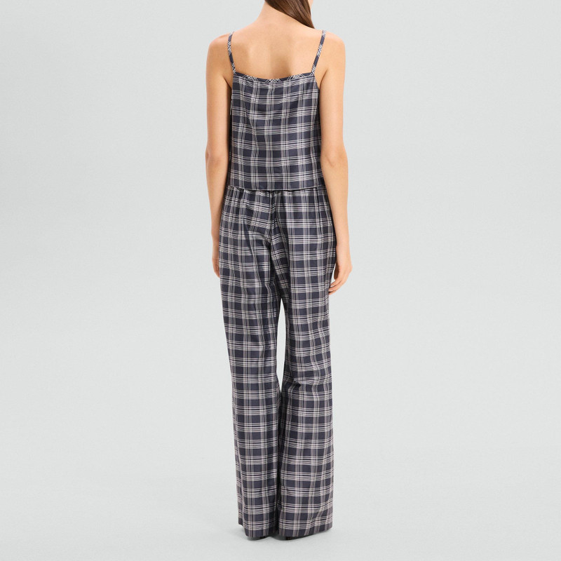 Theory Fluid Pull-On Pant in Plaid Silk Twill outlook