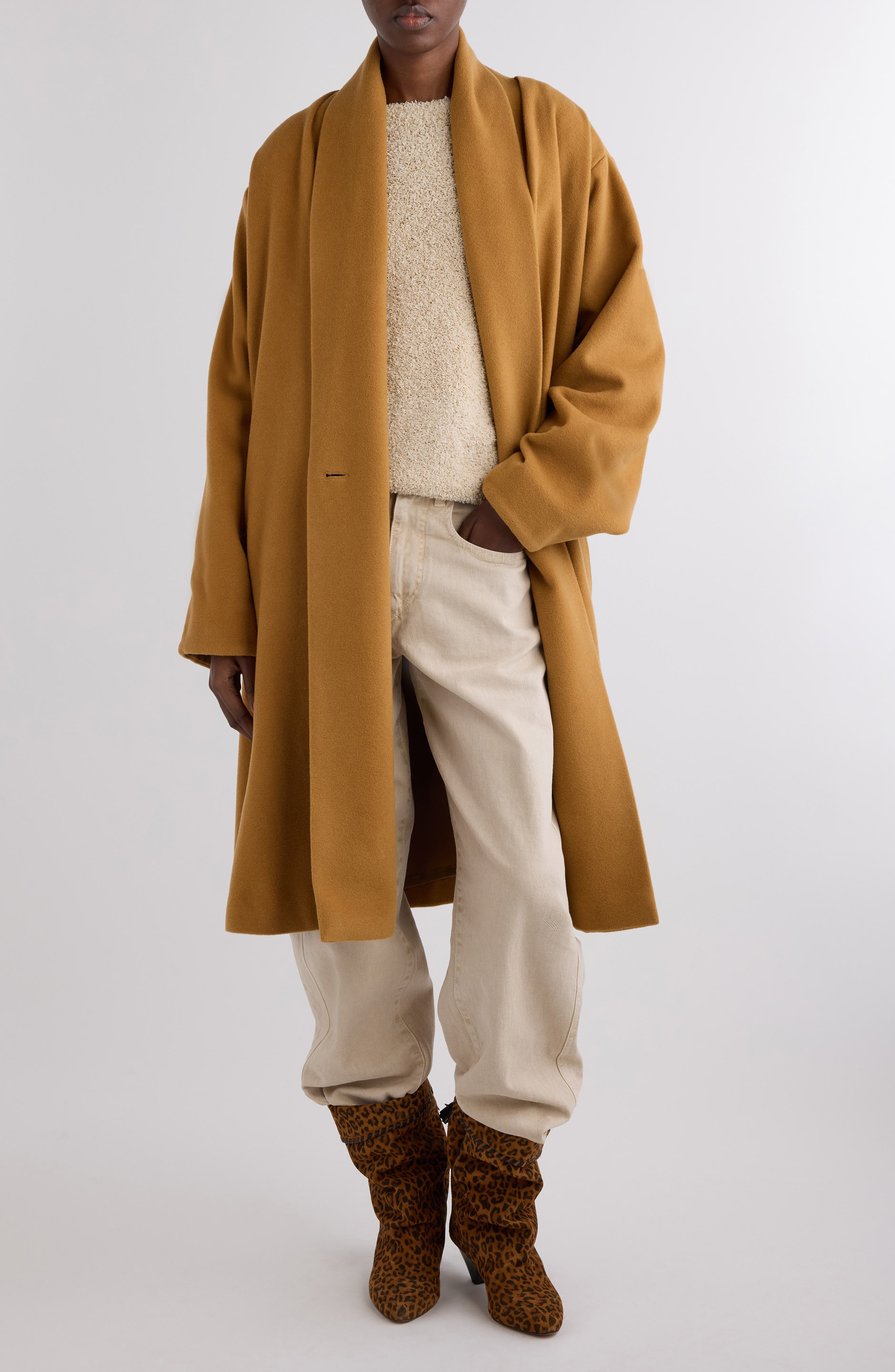 Isabel Marant Elise Wool Blend Coat in Camel at Nordstrom - 2