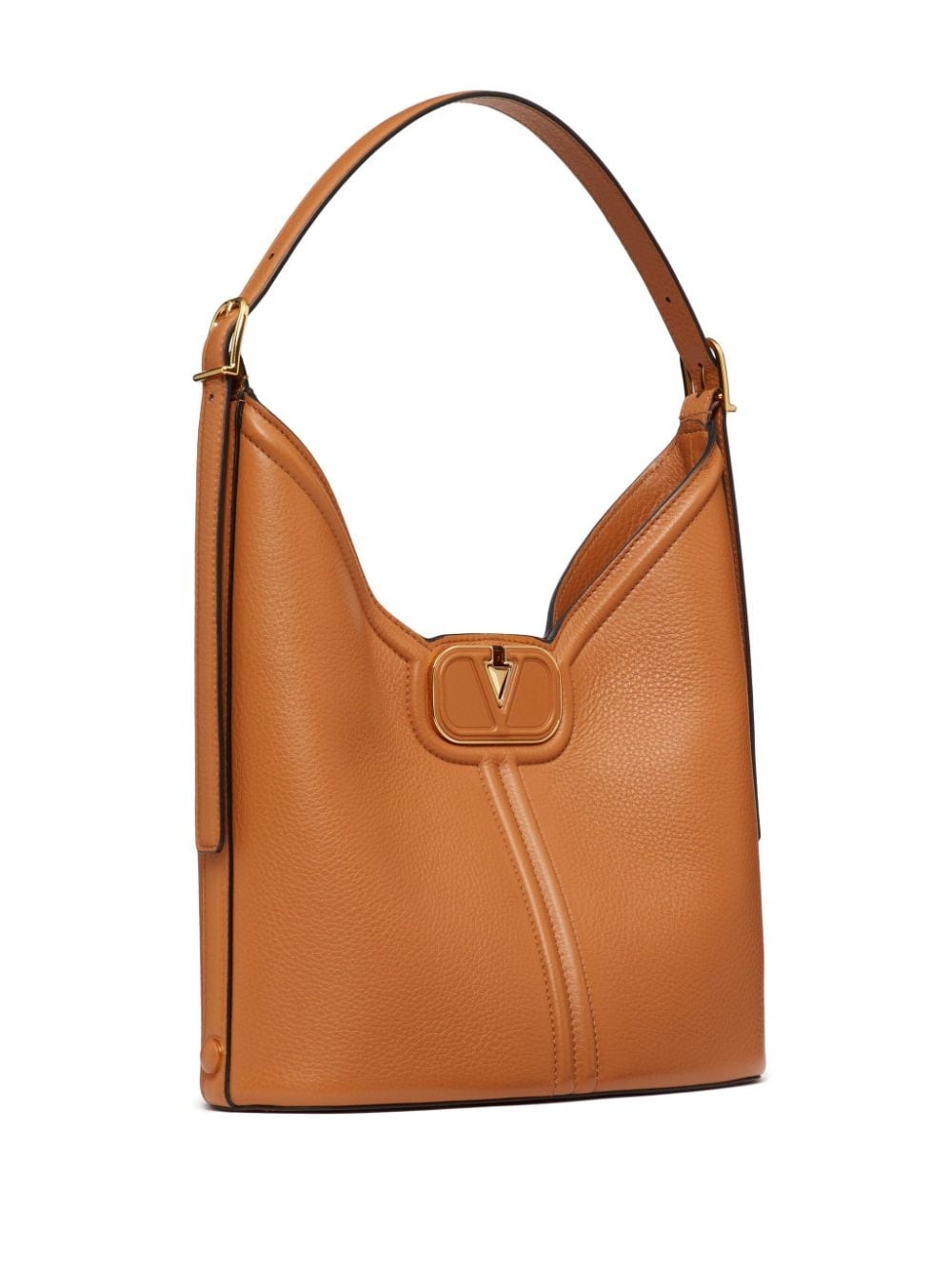 VLogo leather tote bag - 4