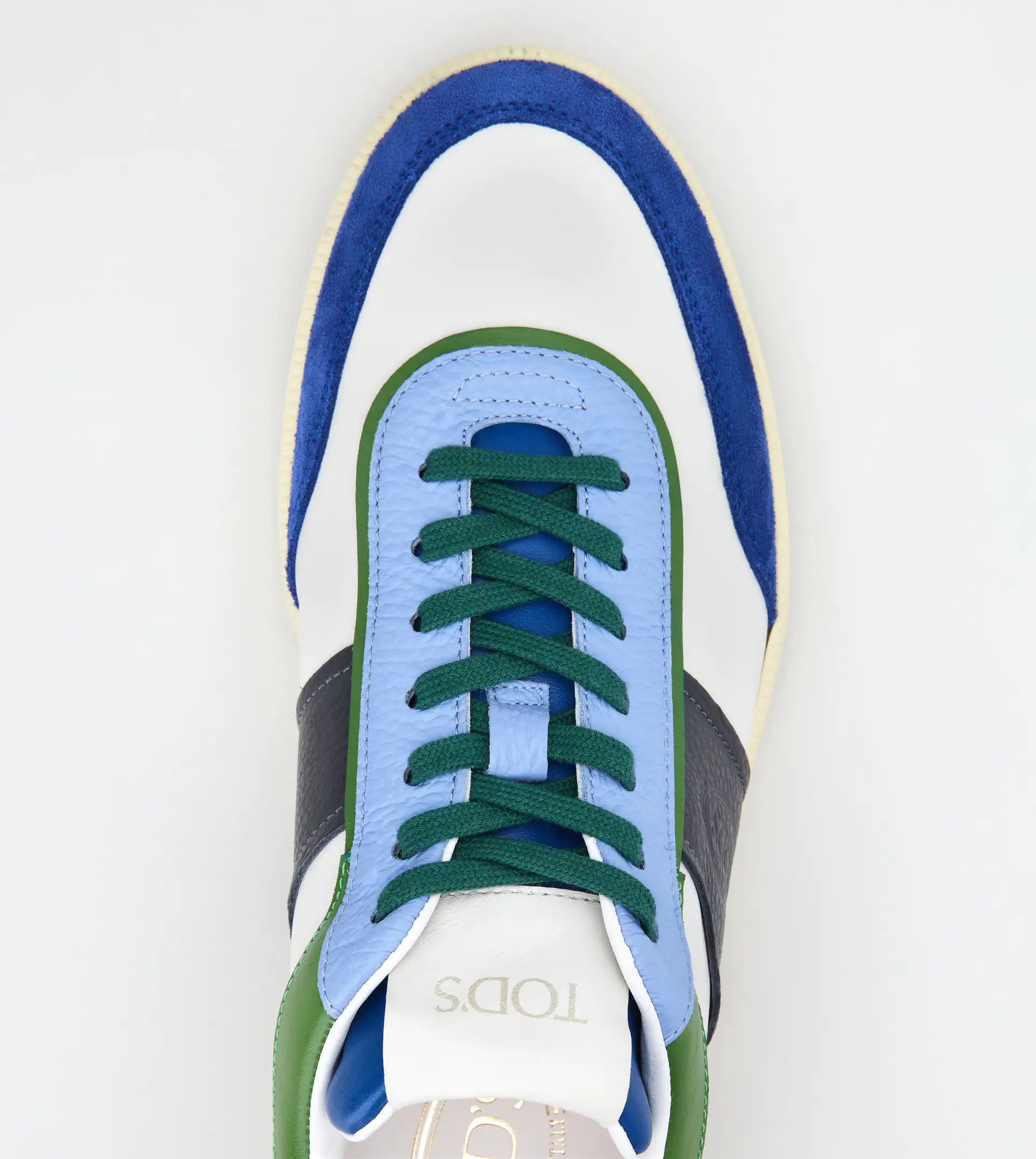 TOD'S TABS SNEAKERS IN LEATHER - BLUE, GREEN, GREY - 4