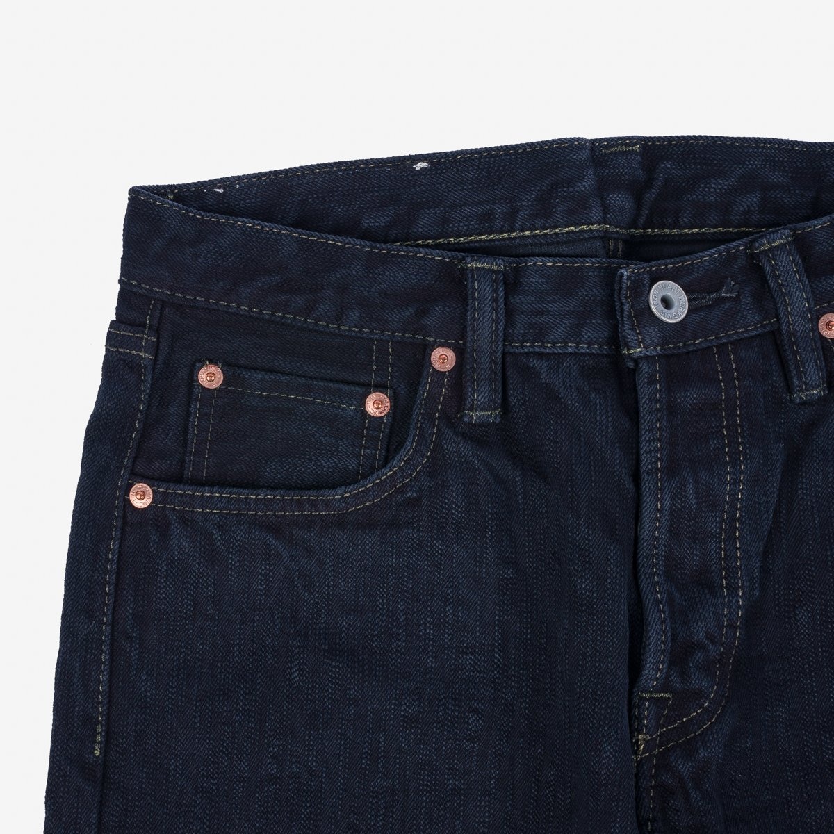 IH-777S-SLBod 16oz Slubby Selvedge Denim Slim Tapered Cut Jeans - Indigo Overdyed Black - 8