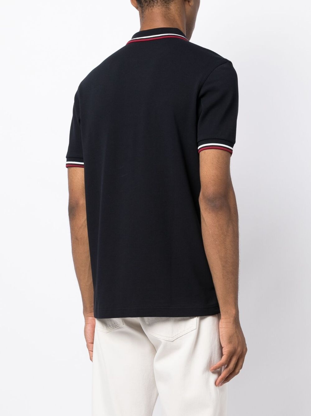 contrast-trim cotton polo shirt - 4