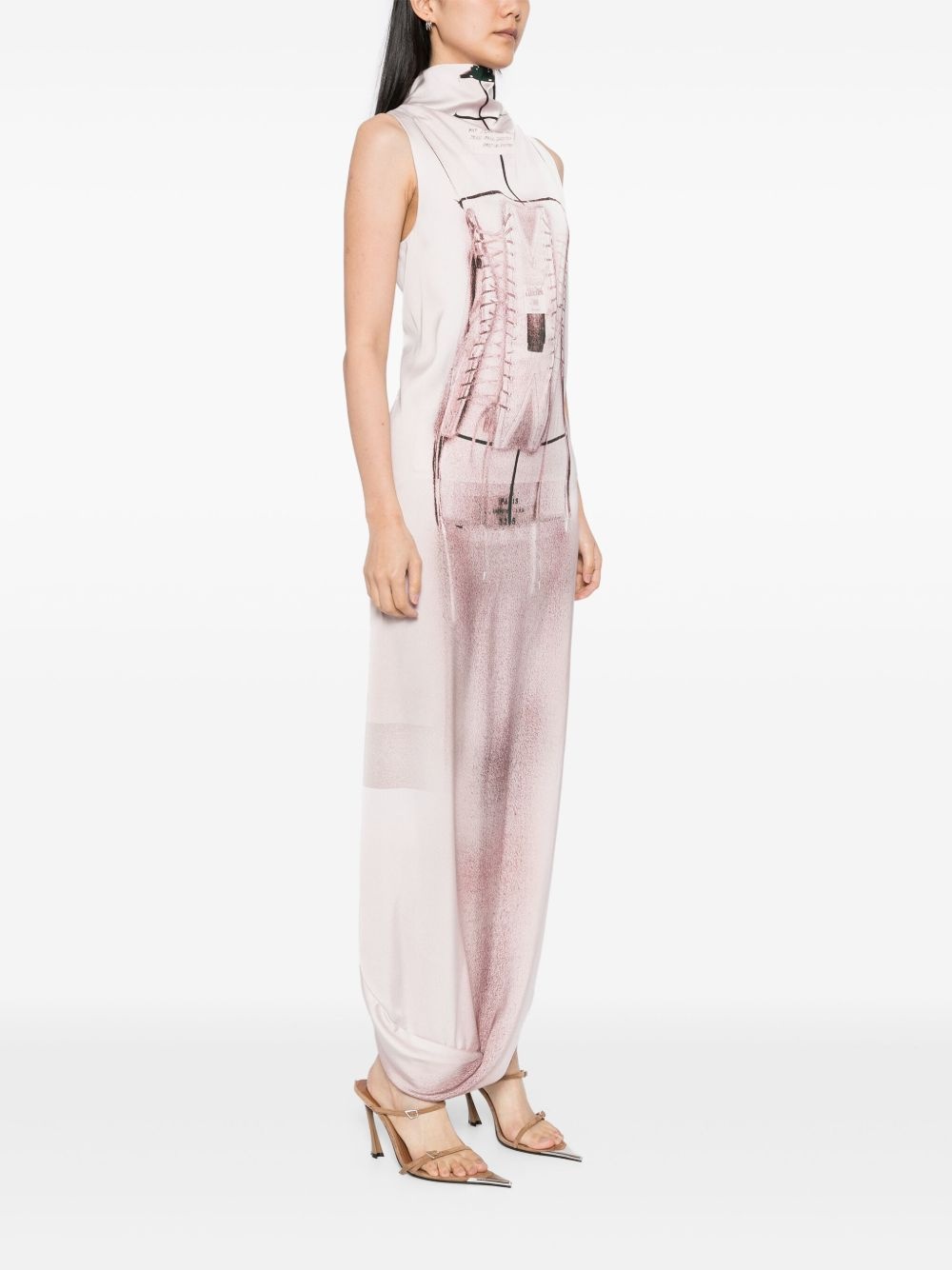 maxi bustier-print dress - 3