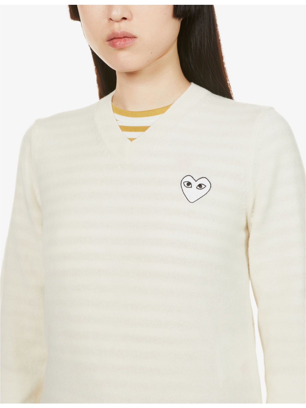 Heart-embroidered wool jumper - 5