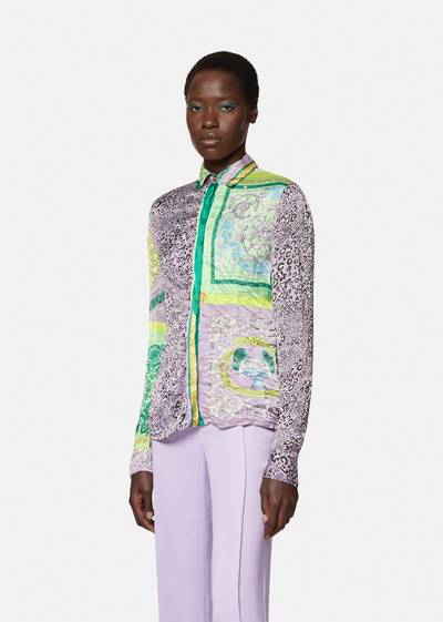 VERSACE Barocco Patchwork Print Satin Shirt outlook