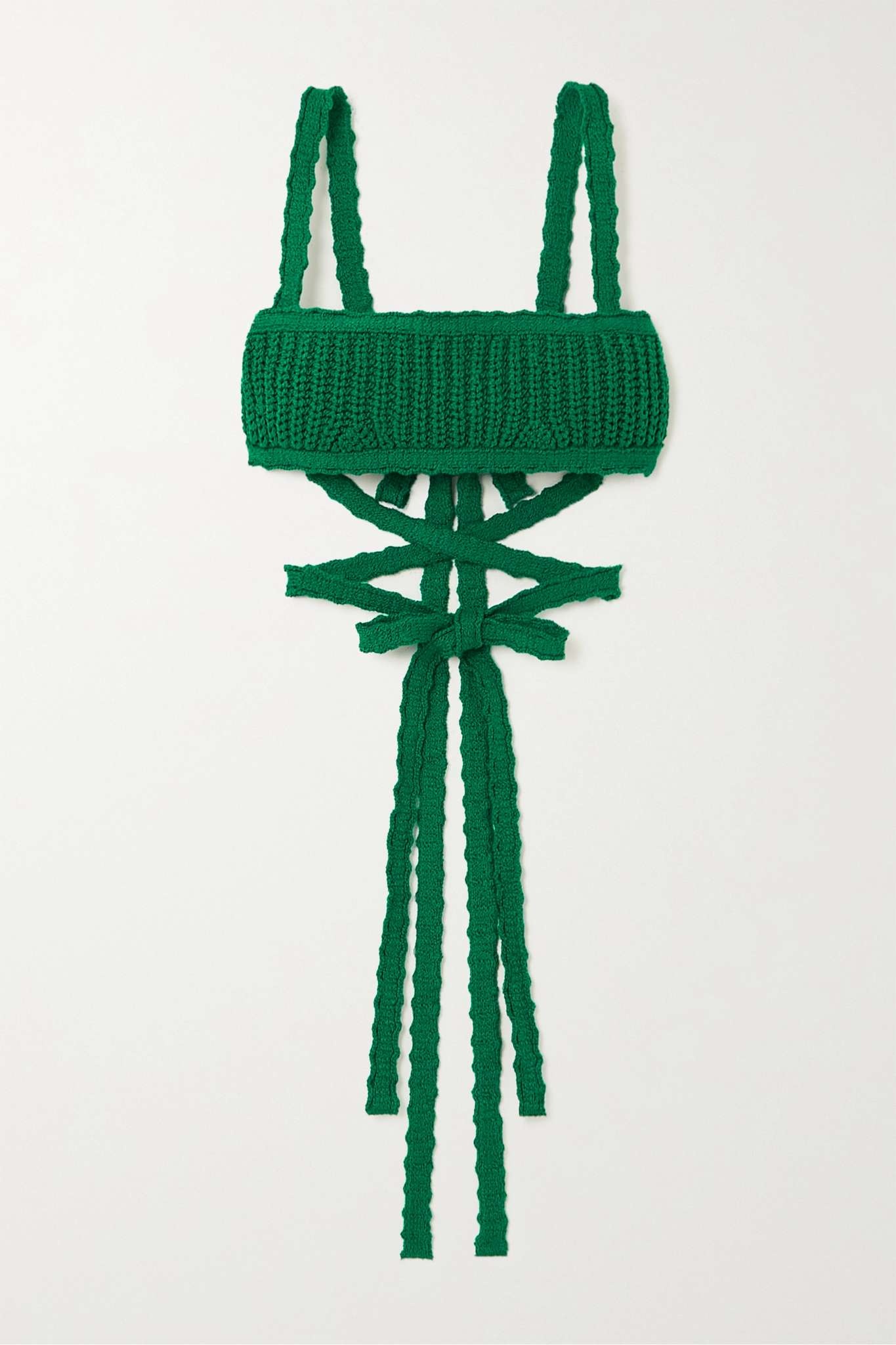Palm Springs tie-detailed crochet-cotton bralette - 1