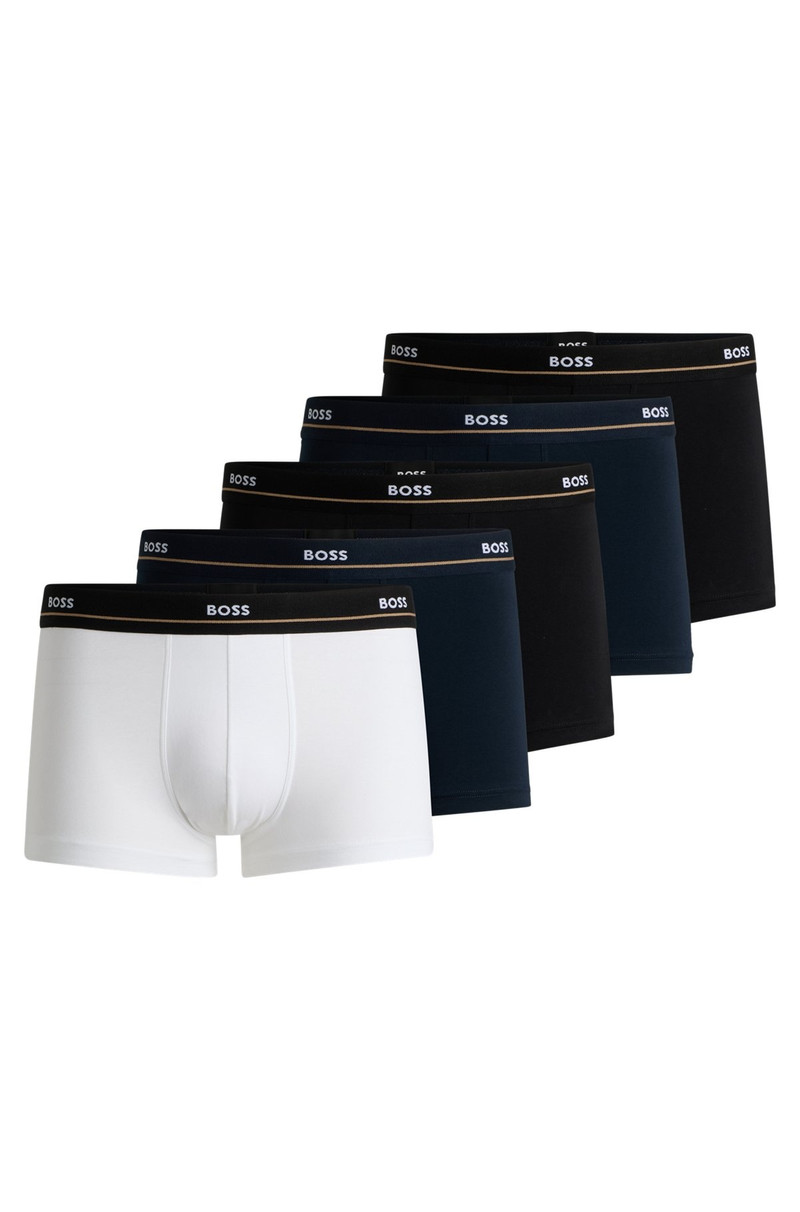 FIVE-PACK OF STRETCH-COTTON TRUNKS WITH LOGO WAISTBANDS - 1