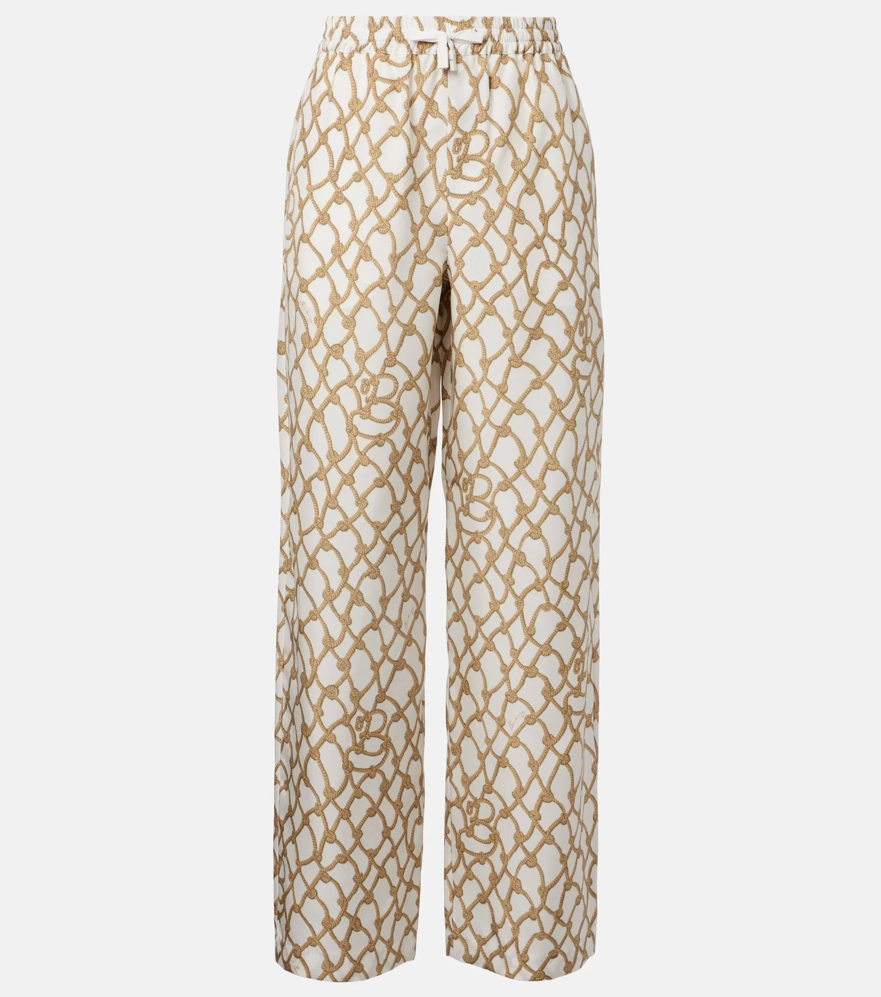 Printed high-rise silk palazzo pants - 1