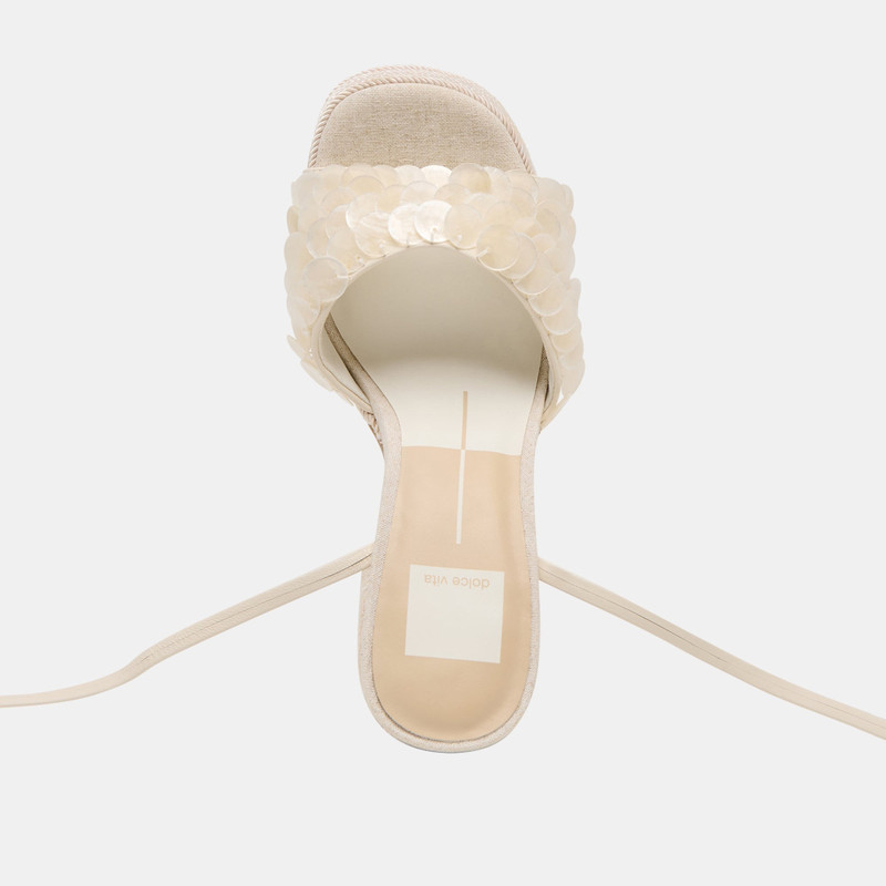 DORTHY CONFETTI HEELS IVORY LEATHER 10