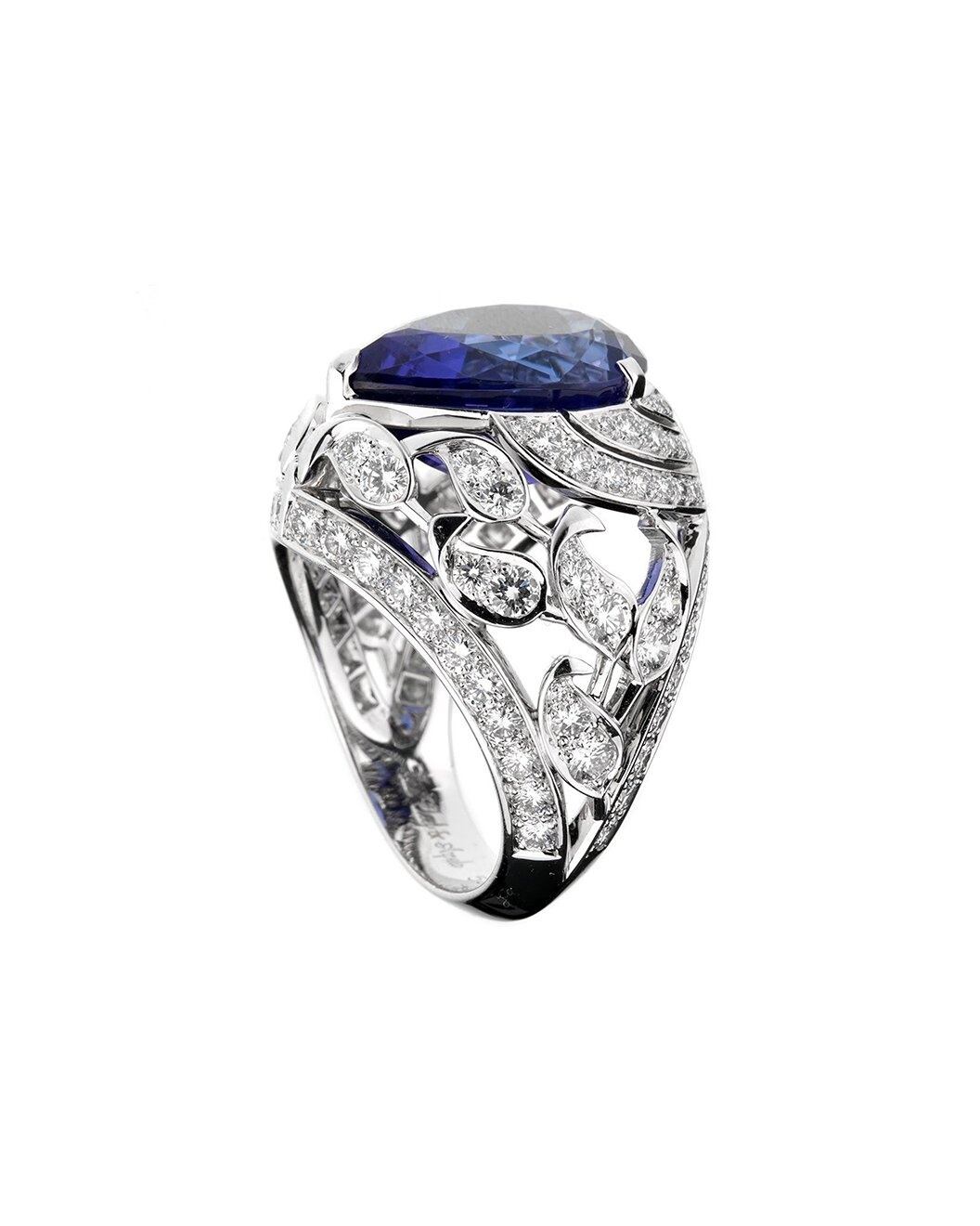 Van Cleef & Arpels 18K 14.97 ct. tw. Diamond & Tanzanite Les Jardins Ring & Earrings (Authentic Pre- - 7