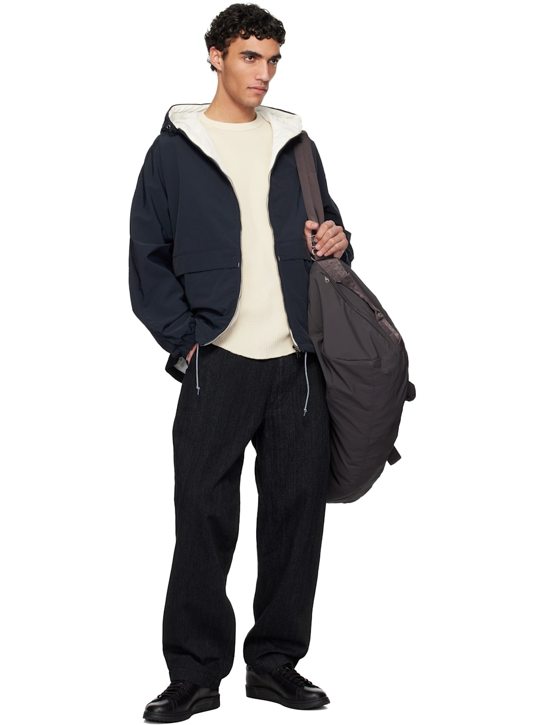 Black Hooded Reversible Jacket - 5