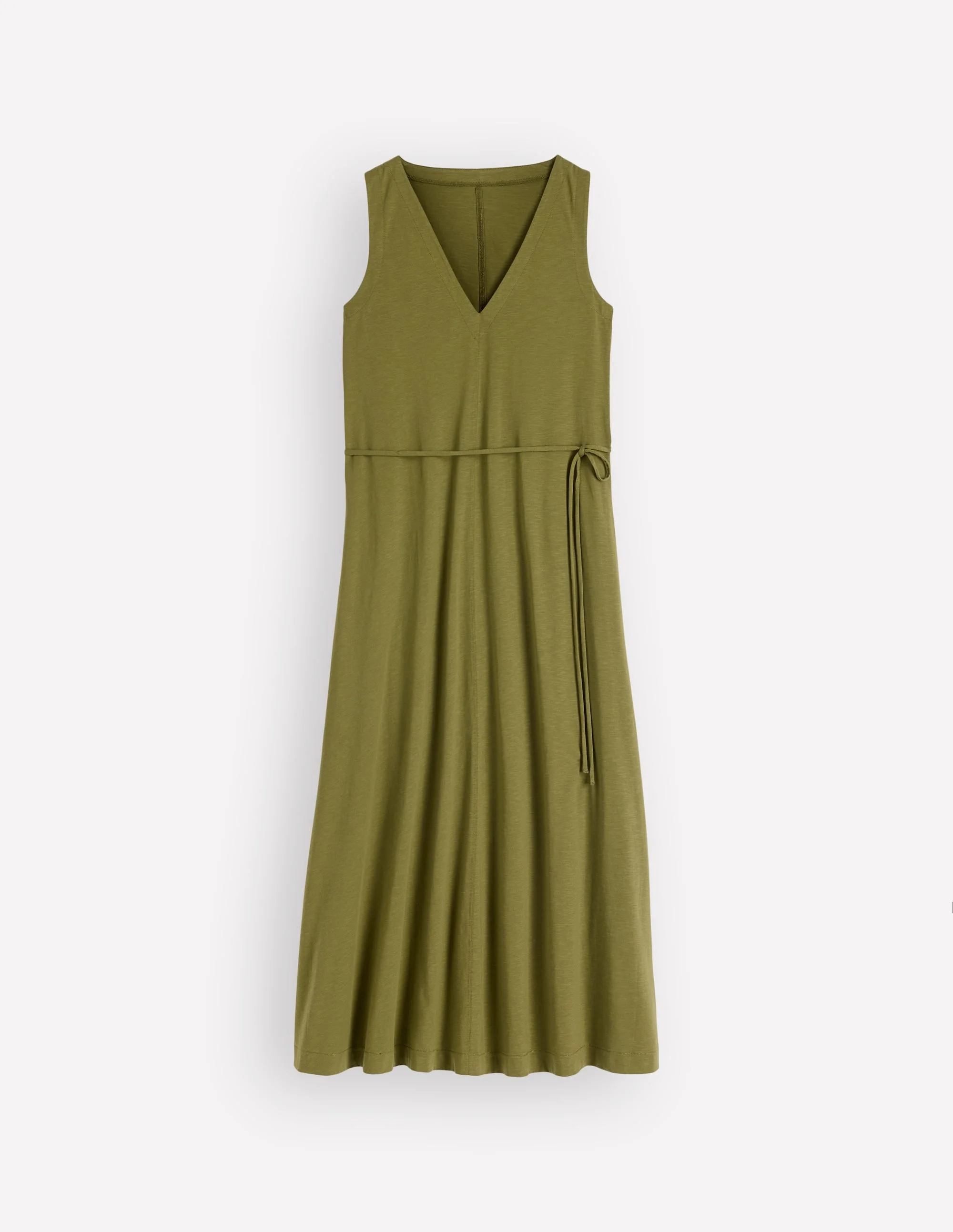 boden v neck jersey dress Mia V-neck Midi Dress-Olive - D1557-GRN Cotton dress
