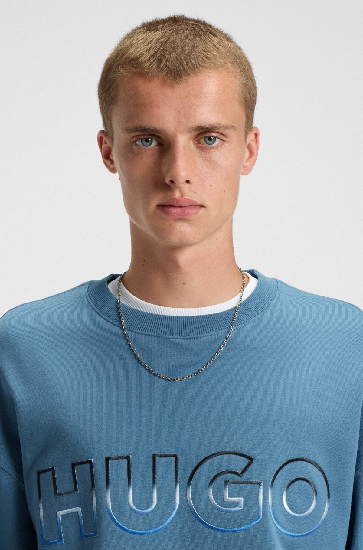 COTTON-TERRY SWEATSHIRT WITH OMBRÉ LOGO EMBROIDERY - 3