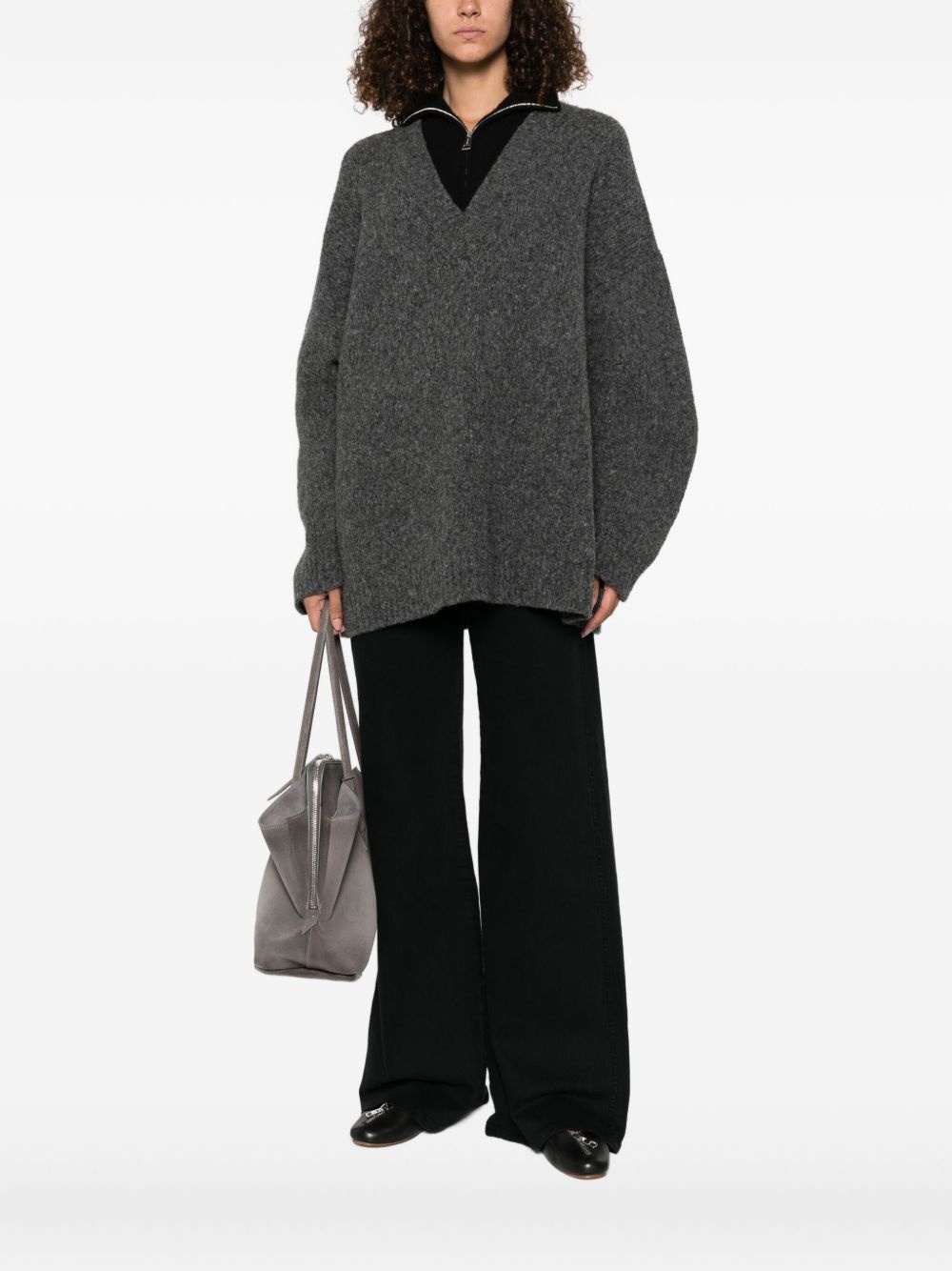 zip-up sweater - 3