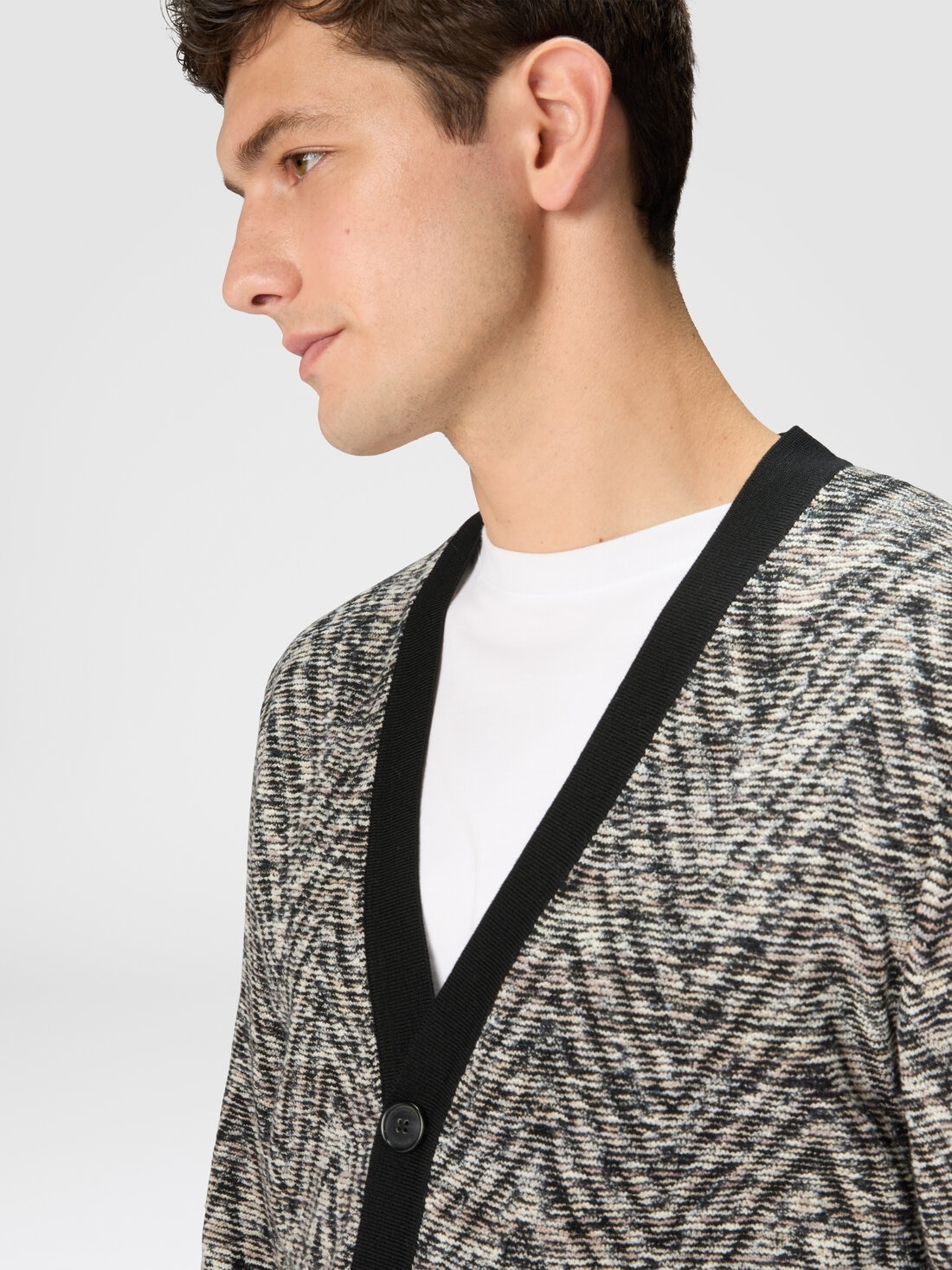 Slub pattern wool cardigan - 5