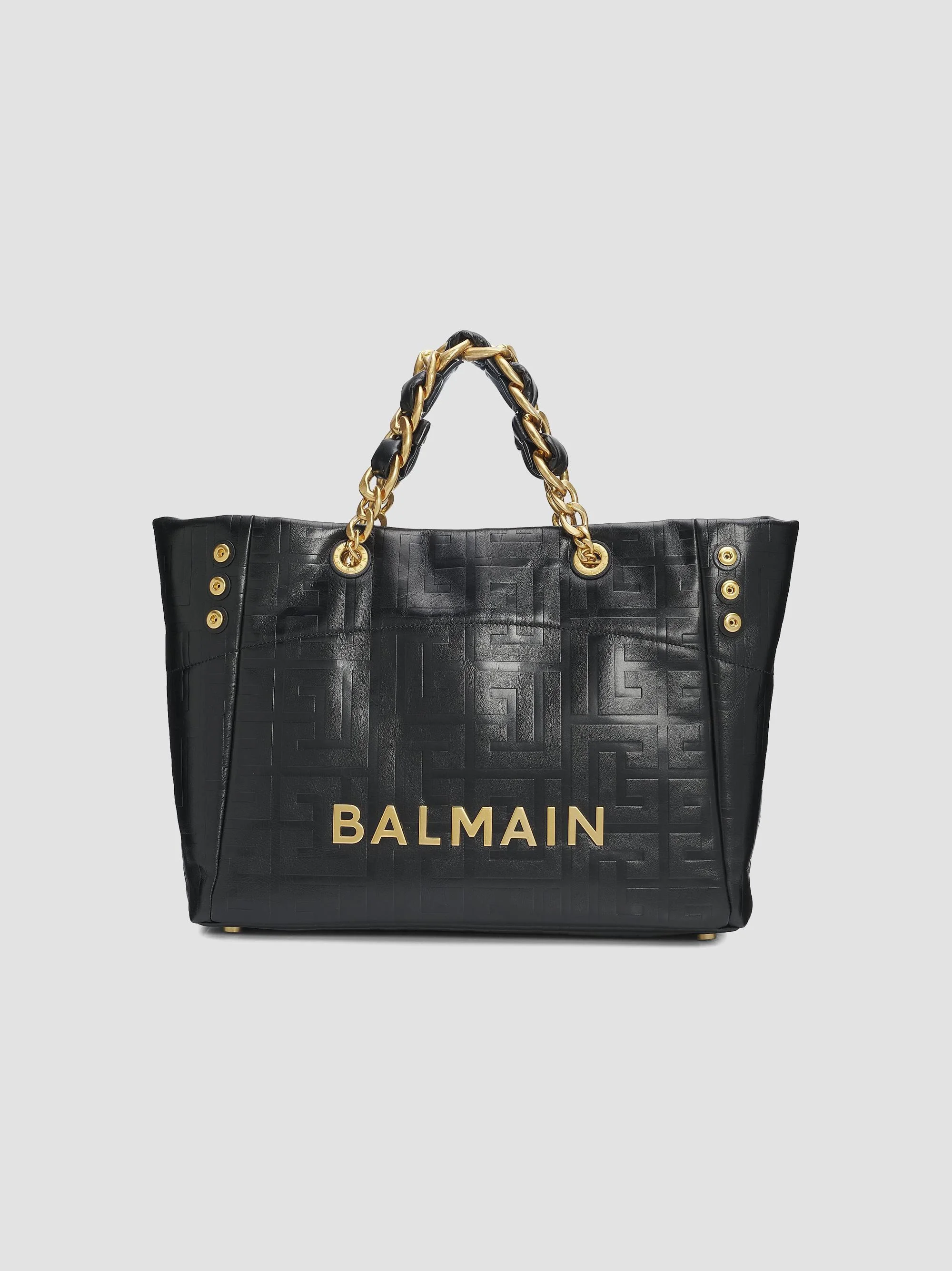 Women's Soft Cabas Monogram Leather Tote Bag - Noir - 1