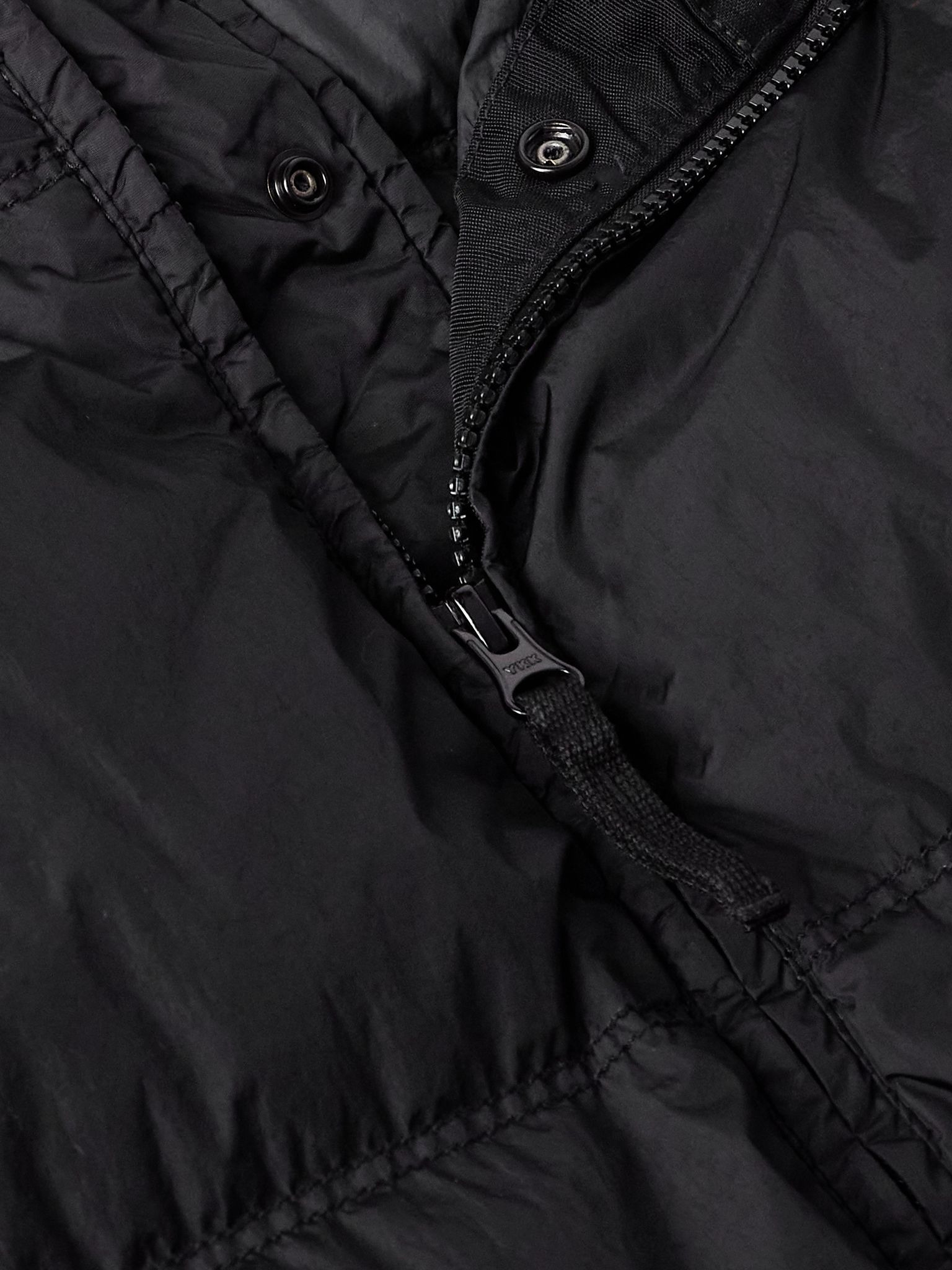 Logo-Appliquéd Quilted Recycled-Nylon Hooded Down Jacket Black - 5