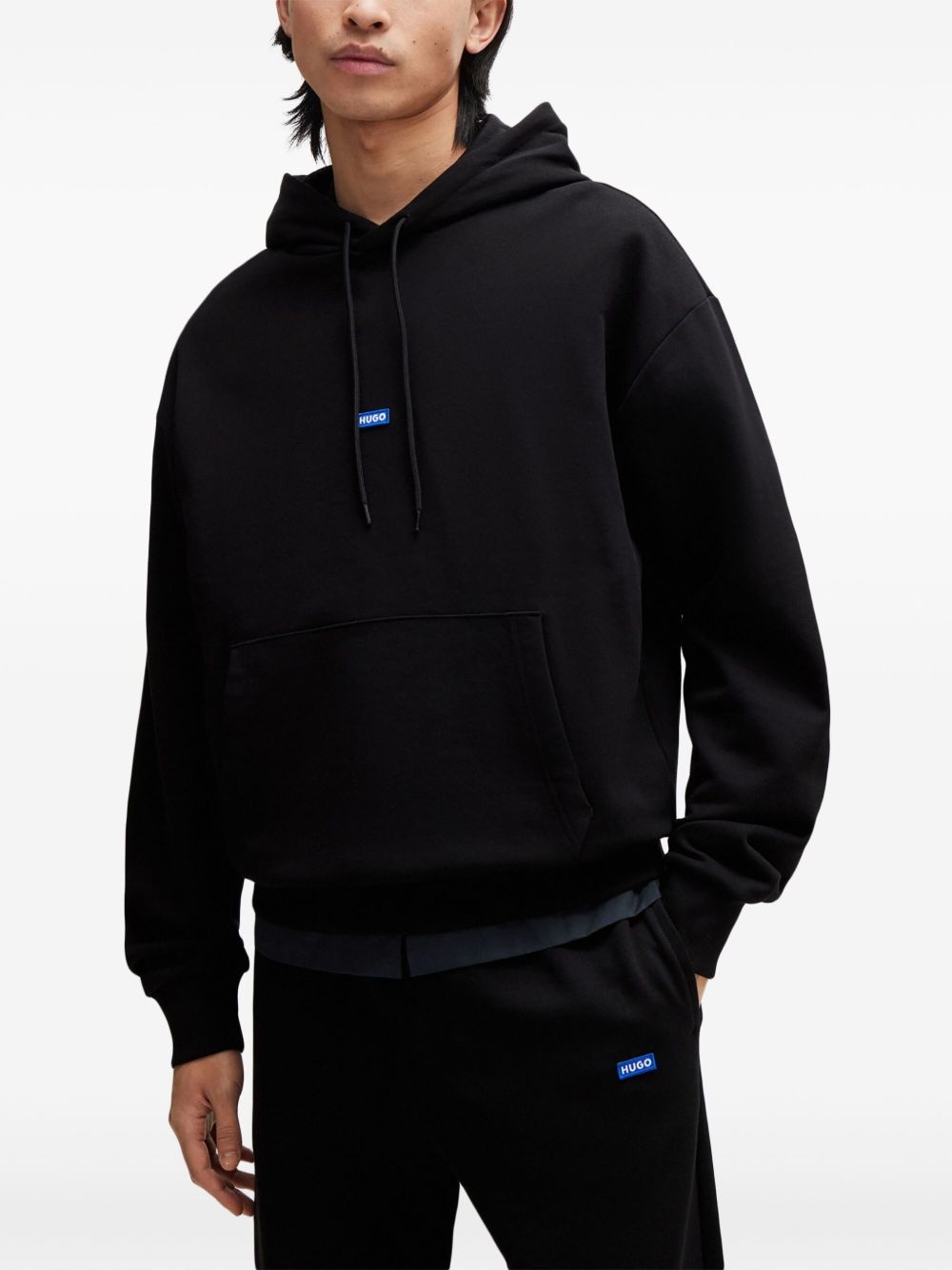 logo-appliqué cotton hoodie - 4