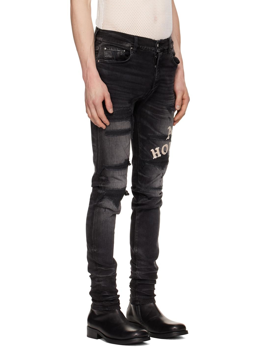 Black 'AMIRI Hollywood' Repaired Jeans - 2