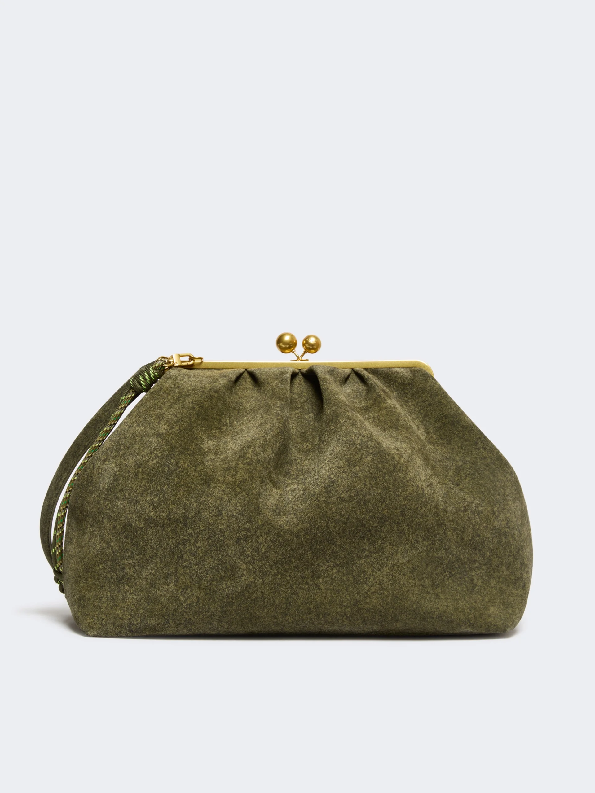UTILE XXL textured suede Pasticcino Bag - OLIVE GREEN - 1