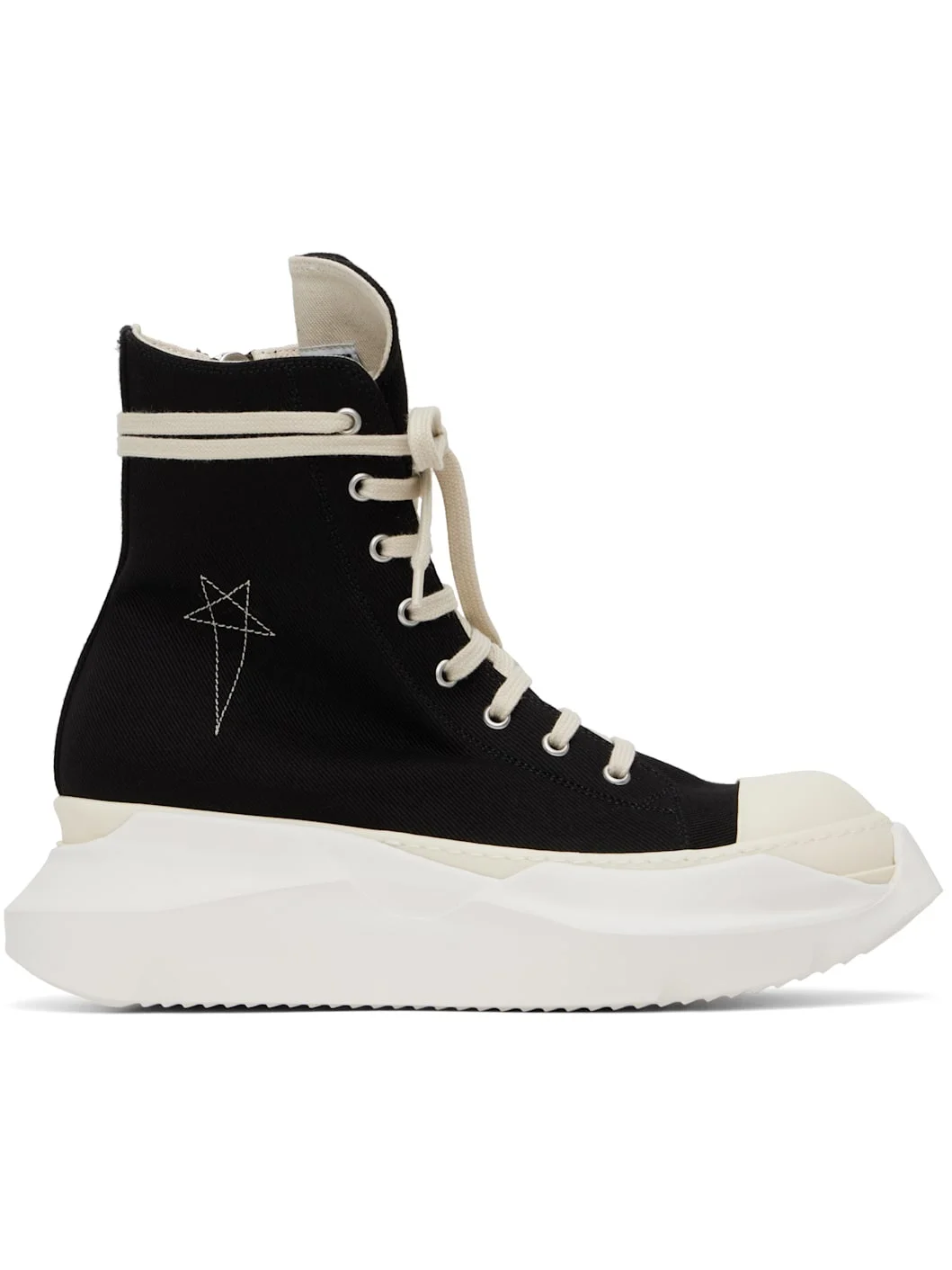 Black Hollywood Jumbo Laces Abstract Sneakers - 1