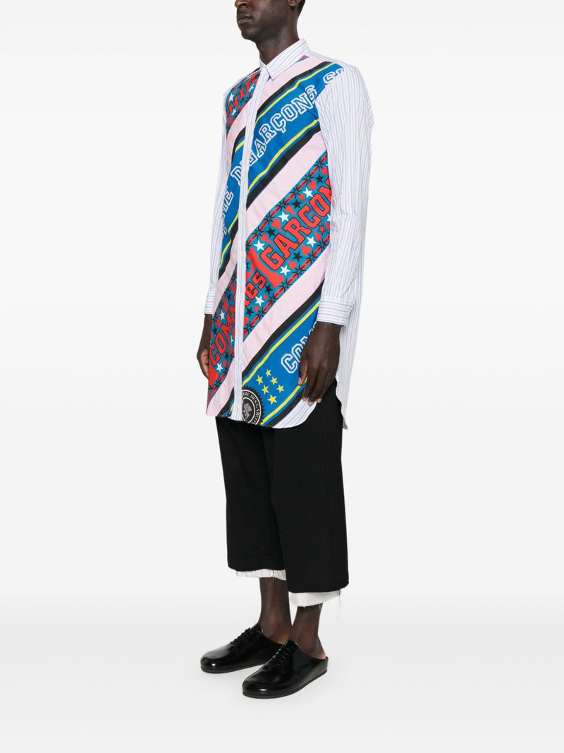 stripe-print panelled shirt 3