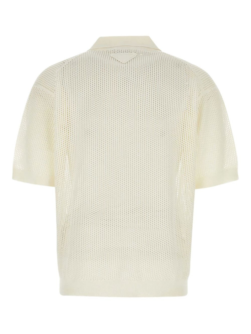 Prada open-knit polo shirt outlook