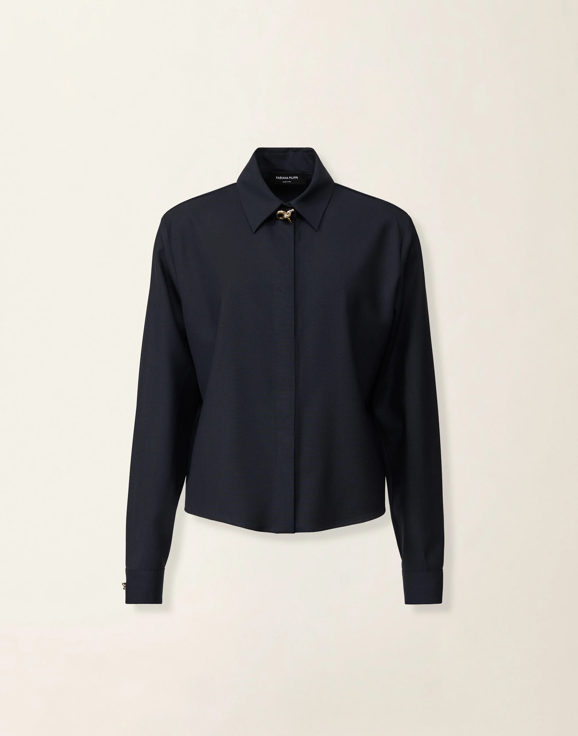 Boxy shirt in cool wool - 1