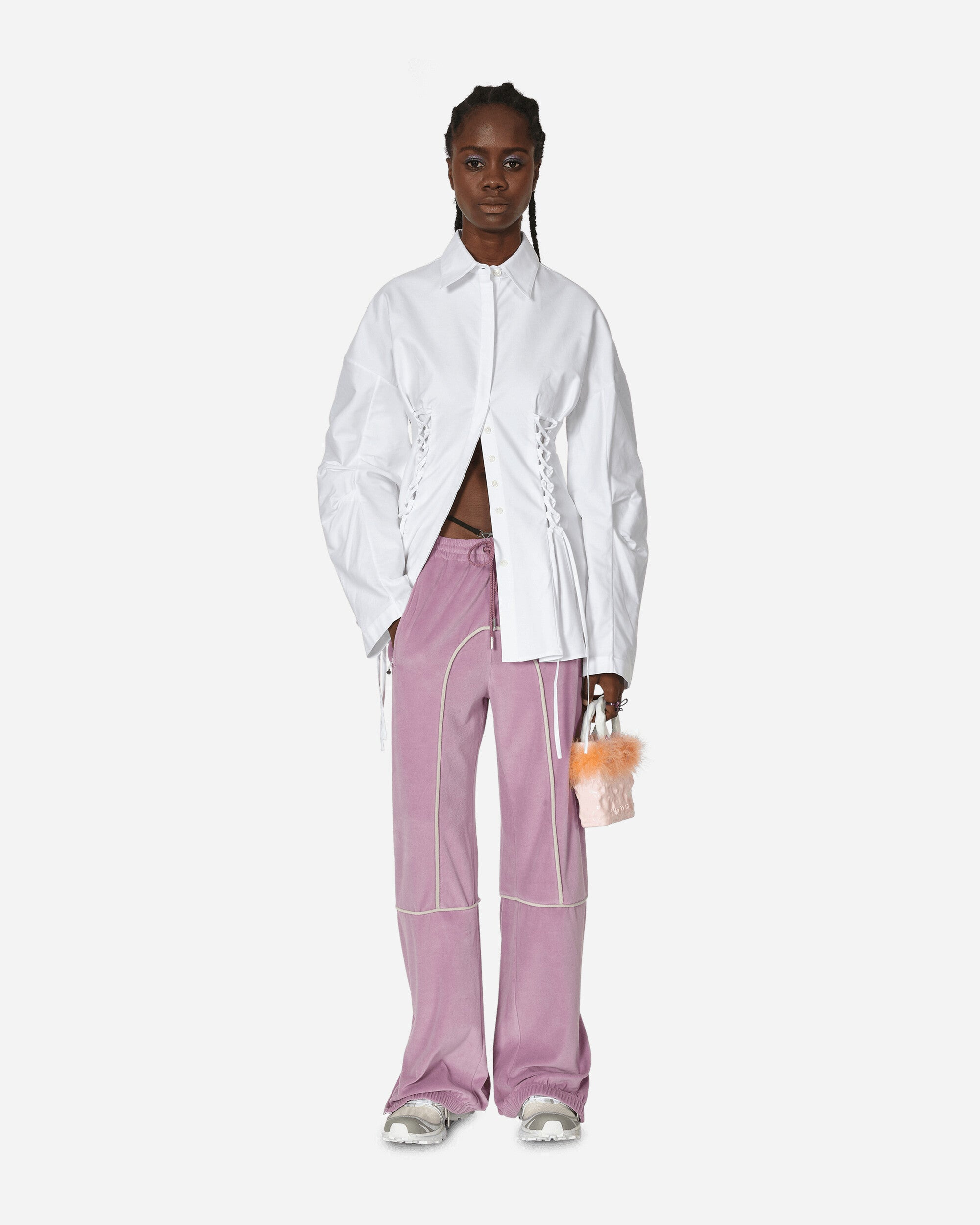 Velour Track Pants Lavender - 4