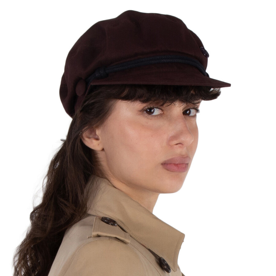 Maison Michel Ladies Bitter Chocolate New Abby Paperboy Hat - 3