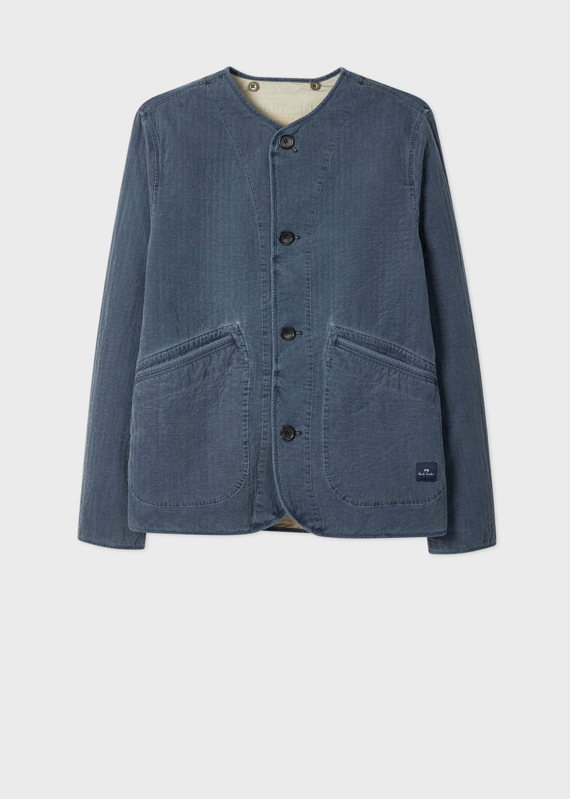 Paul Smith Washed Indigo Self-Quilted Cotton Jacket outlook