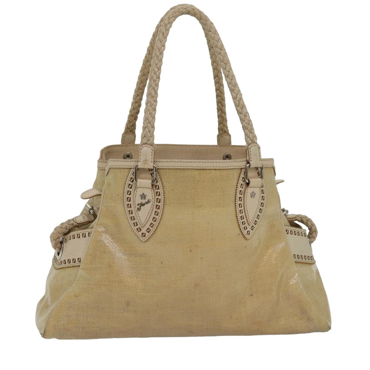 FENDI Hand Bag Vinyl Beige - 1