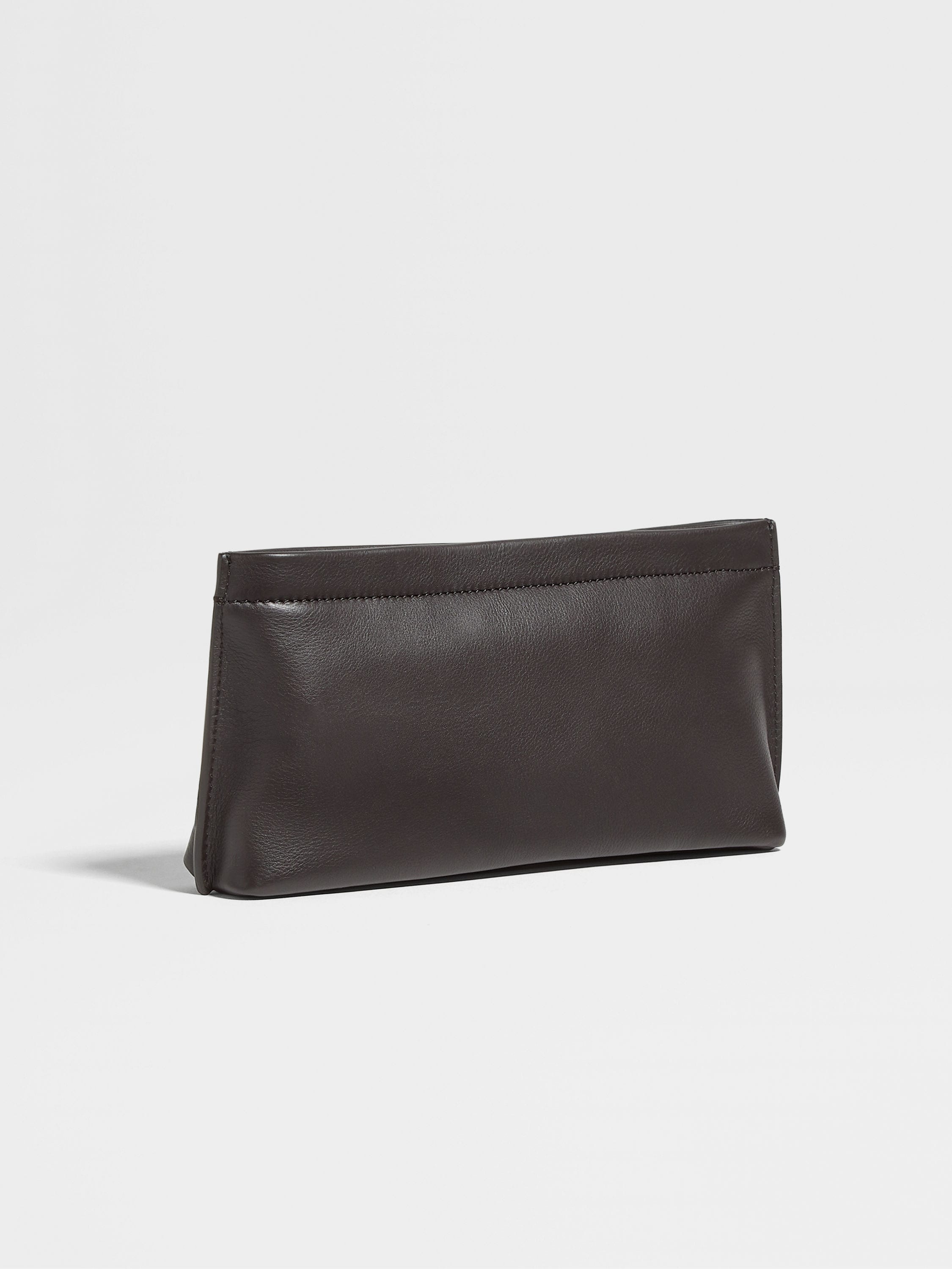 DARK BROWN SECONDSKIN CLUTCH - 3