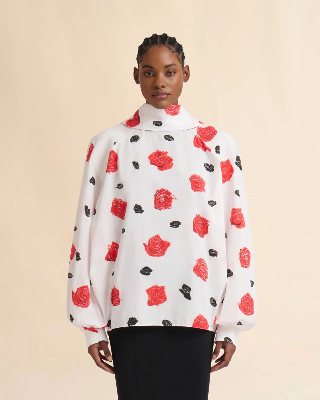 WHITE POPLIN BALLOON TOP - 2