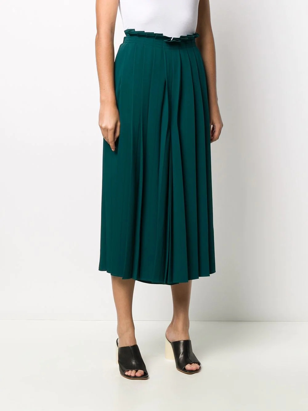 wide-leg pleated culottes - 3