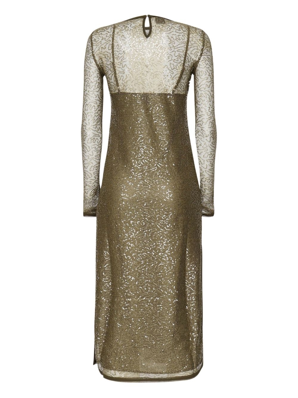 sequin-embellished mesh midi dress - 2
