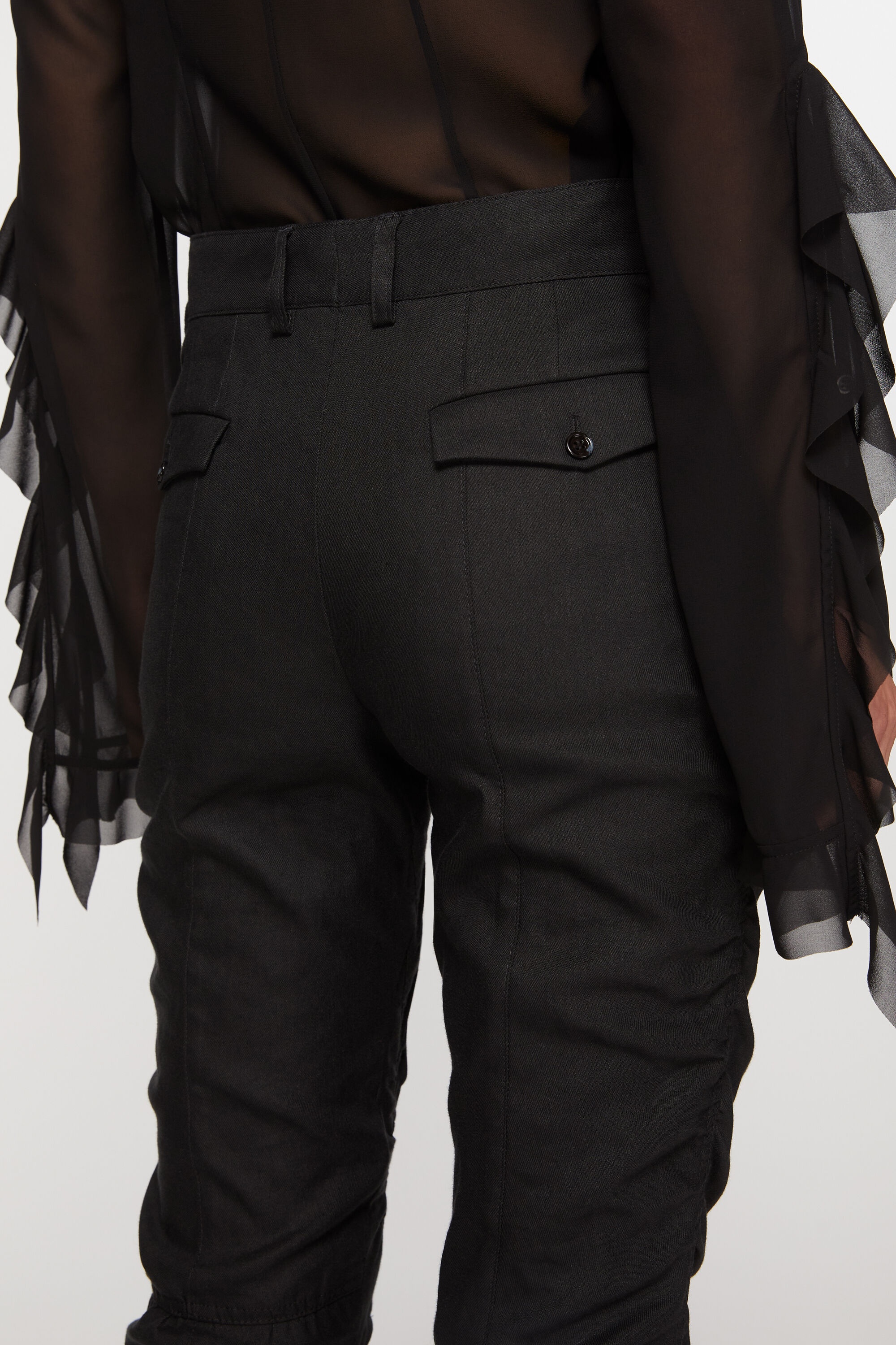 Fluid linen trousers - Black - 5