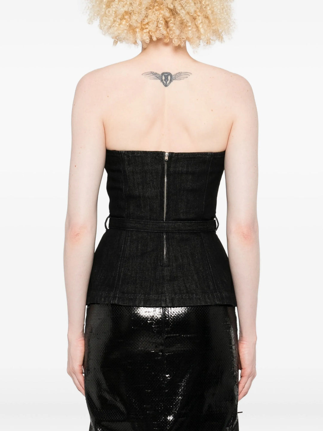 Black Denim Bandeau Top - 4
