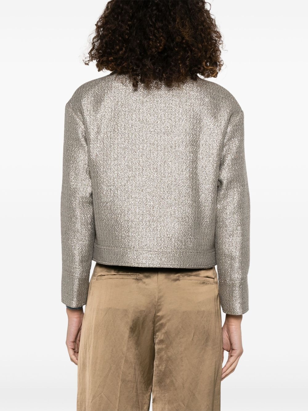 lurex biker jacket - 4