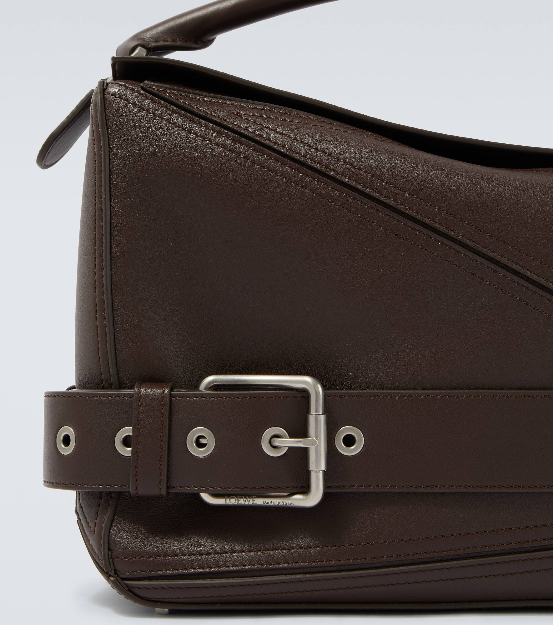 Puzzle Biker Large leather tote bag - 7