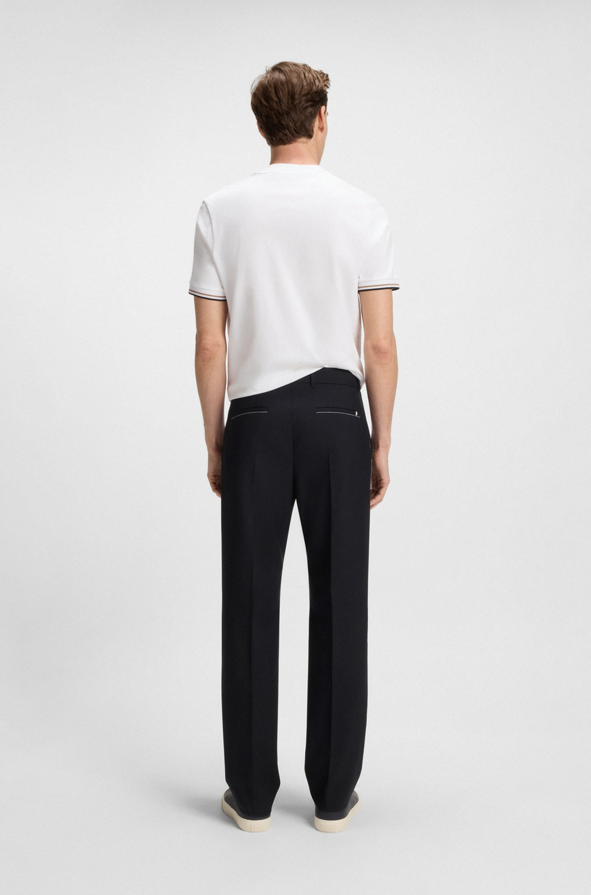 RELAXED-FIT TROUSERS IN MELANGE WOOL - 4
