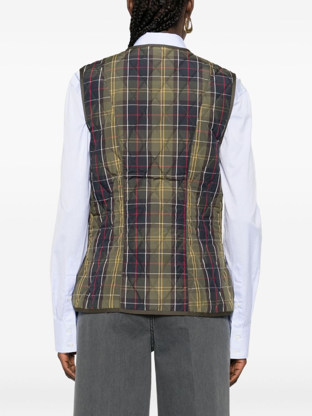 quilted tartan gilet - 4