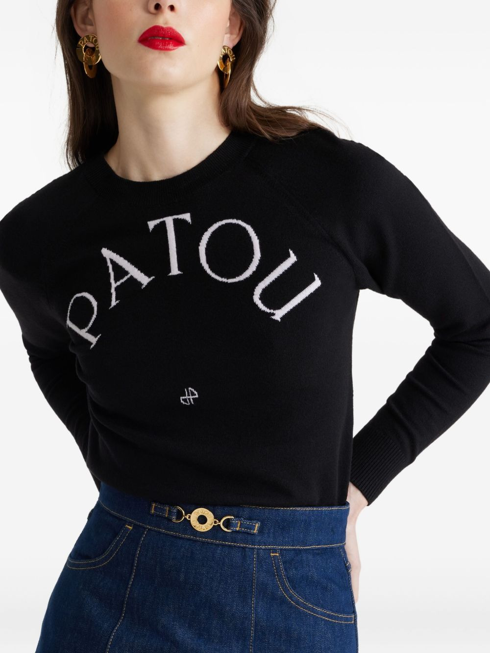 logo-embroidered wool sweater - 4