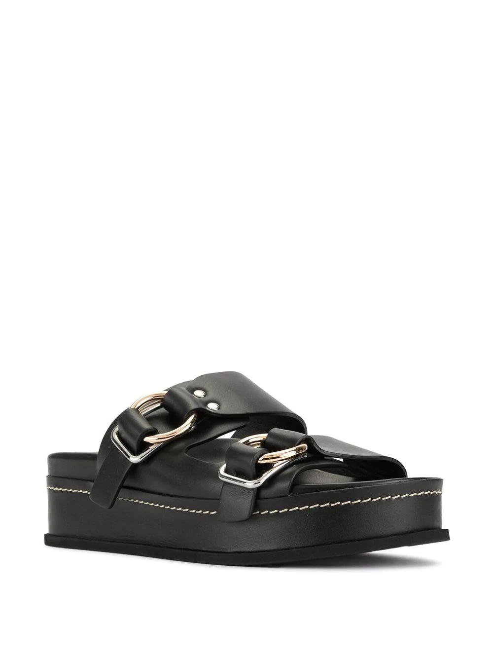 Freida double-buckle platform slides - 2