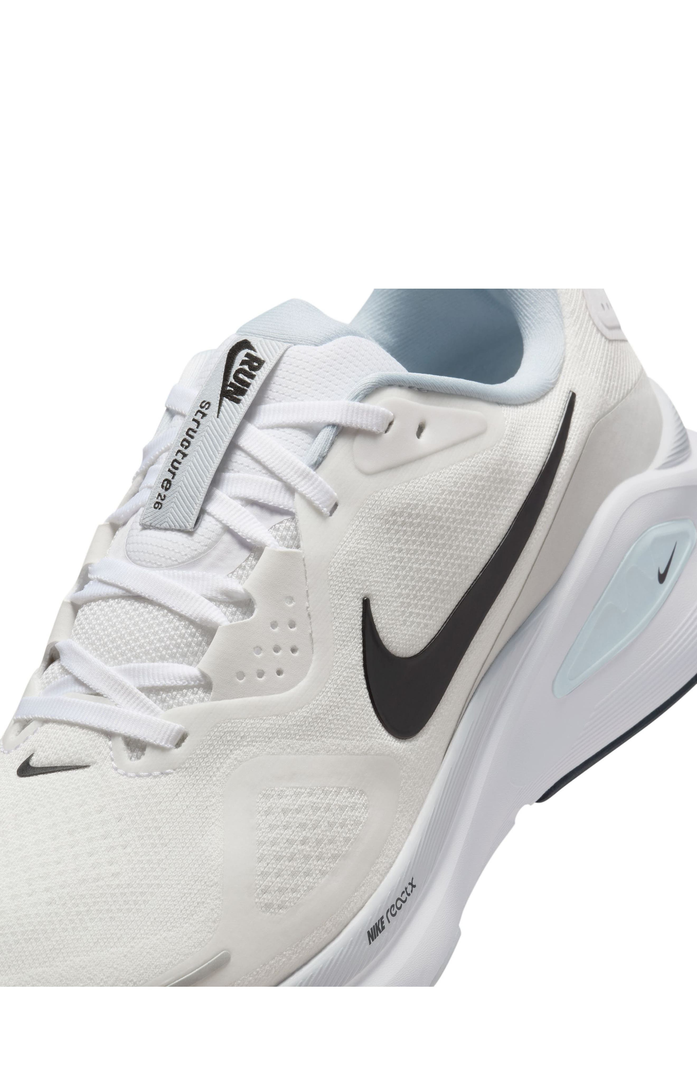 Nike Structure 26 Running Shoe in White/Pure Platinum at Nordstrom - 7