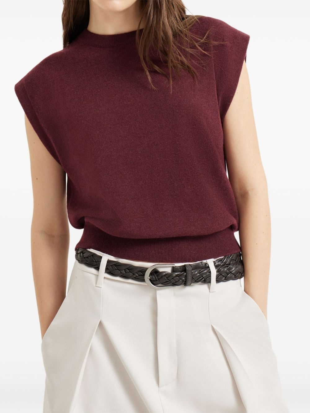 round-neck cashmere sweater - 3
