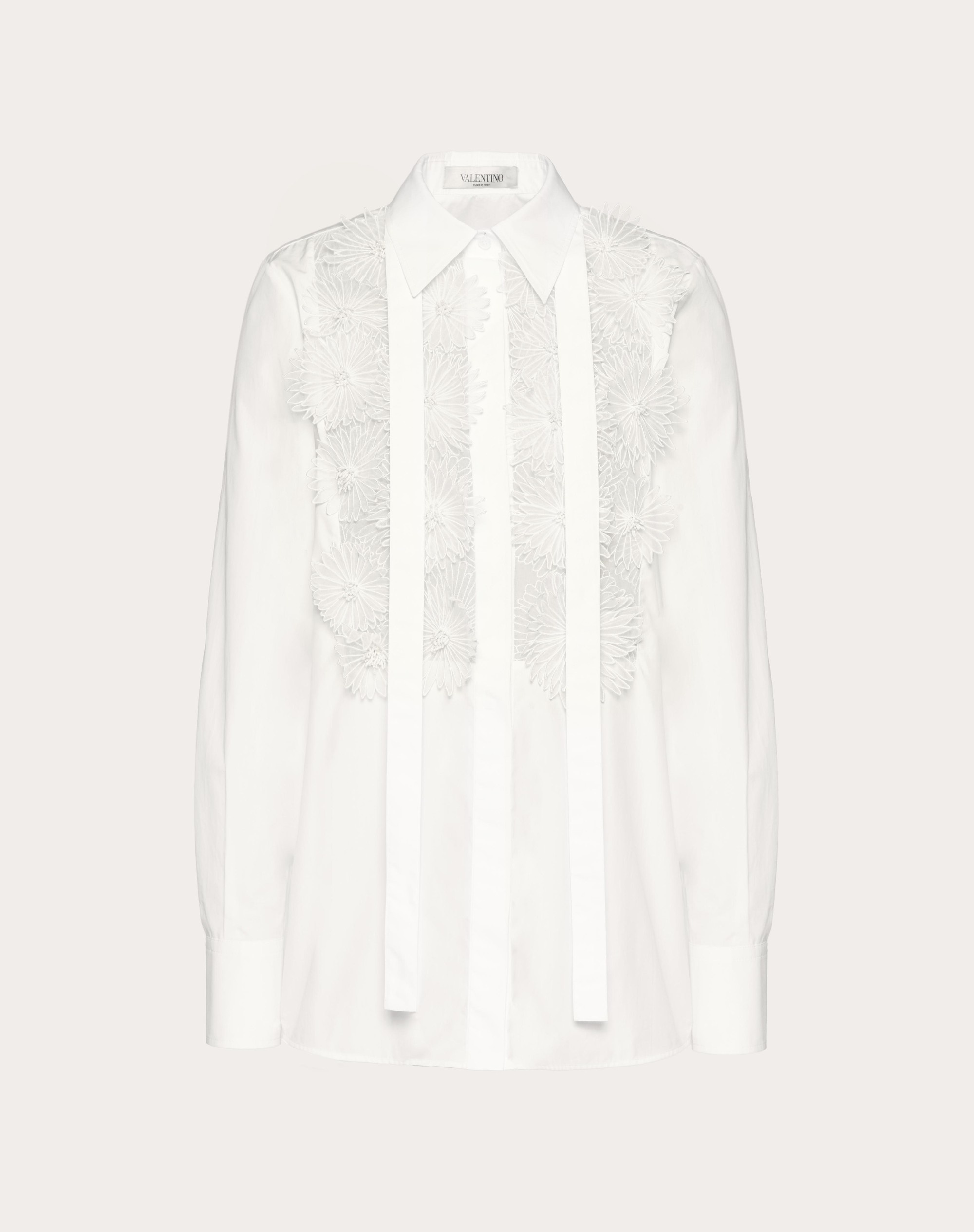 EMBROIDERED COTTON POPLIN SHIRT - 1