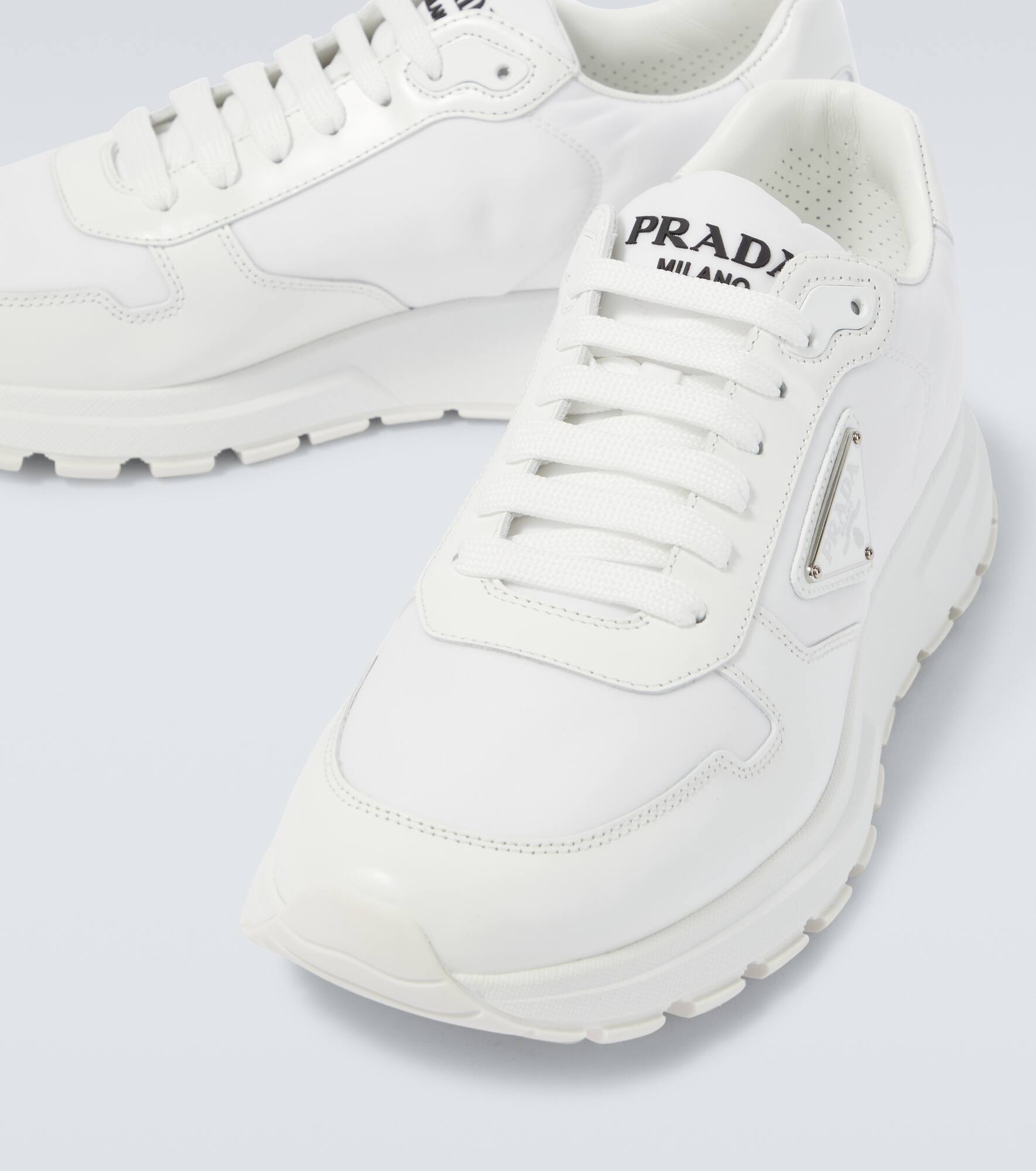Re-Nylon and leather sneakers - 3